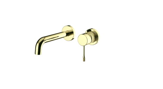 AQUALIA BELLA MONOMANDO LAVAMANOS A PARED BRUSHED GOLD SIGNATURE | Samboro