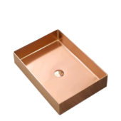AQUALIA BOWL RECTANGULAR ACERO INOX ROSE GOLD | Samboro