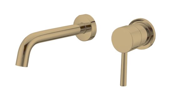 AQUALIA SCALEA MONOMANDO LAVAMANOS A PARED BRUSHED GOLD  8228W | Samboro