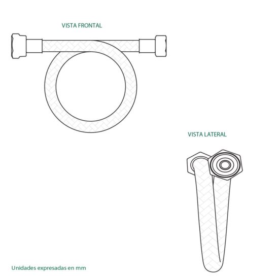 BM ACCESORIO MANGUERA FLEXIBLE 1/2" X 1/2" X 40 cm BM-MA1/2 | Samboro